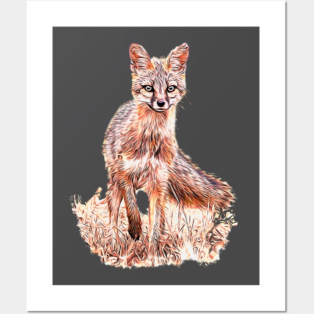 Gray Fox Wall Art by Ripples of Time